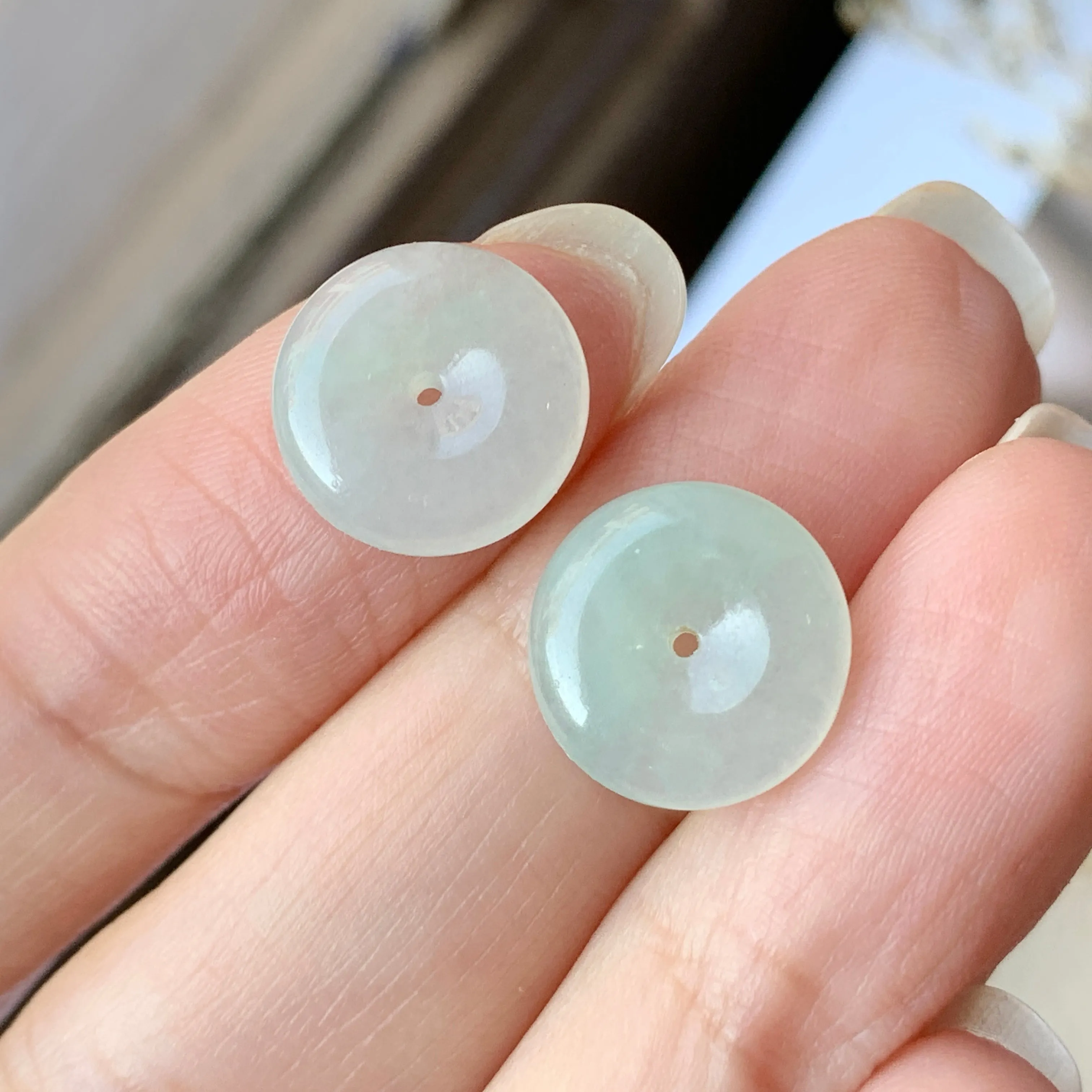 A-Grade Natural Jadeite Donut Pair No.180383