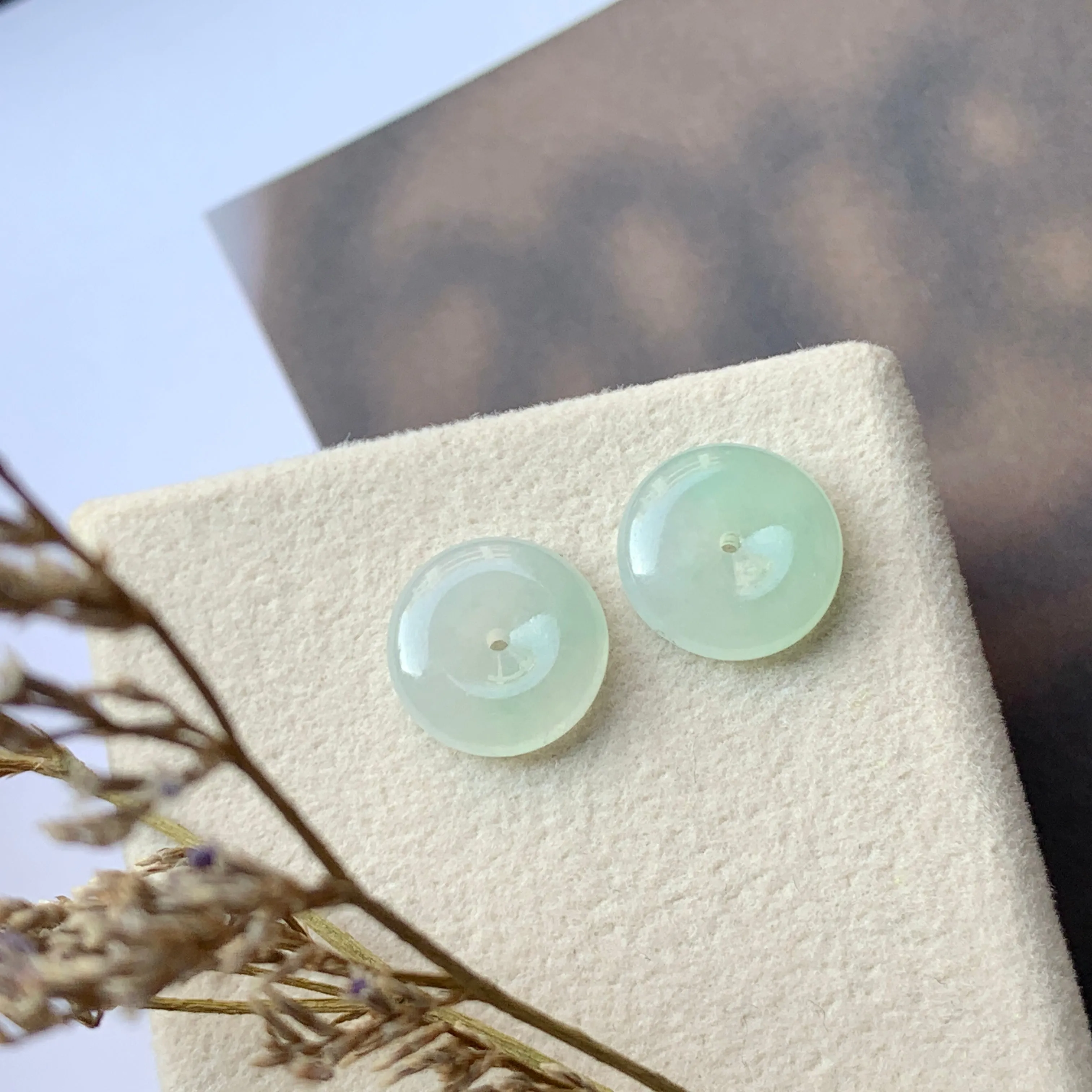 A-Grade Natural Jadeite Donut Pair No.180383