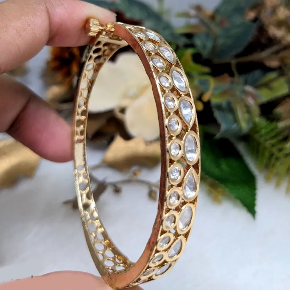 Aamrapali Gold Plated Kundan Openable Bangle