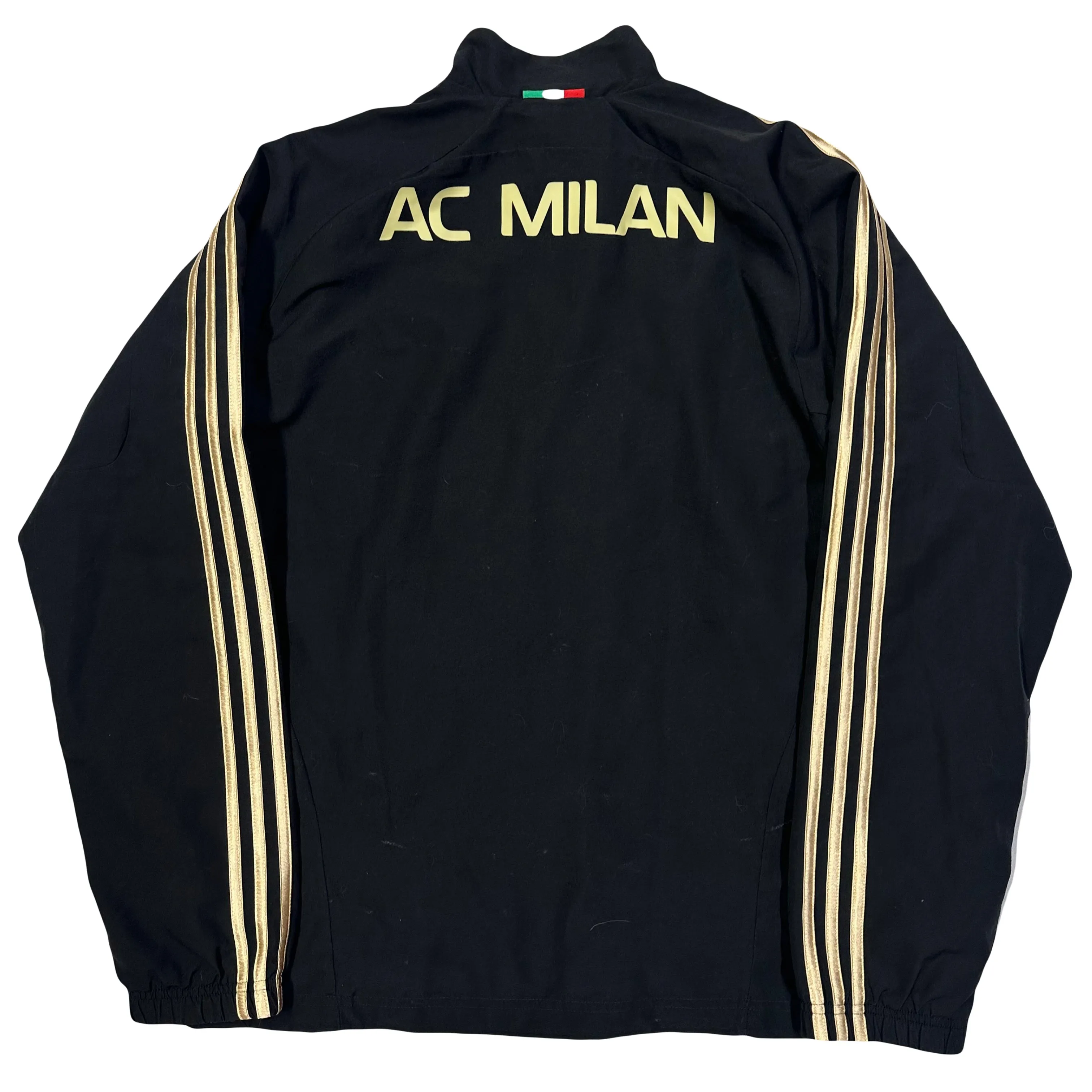 Adidas AC Milan 2010-2012 Tracksuit Top - Black, Gold, & Red, Size Medium