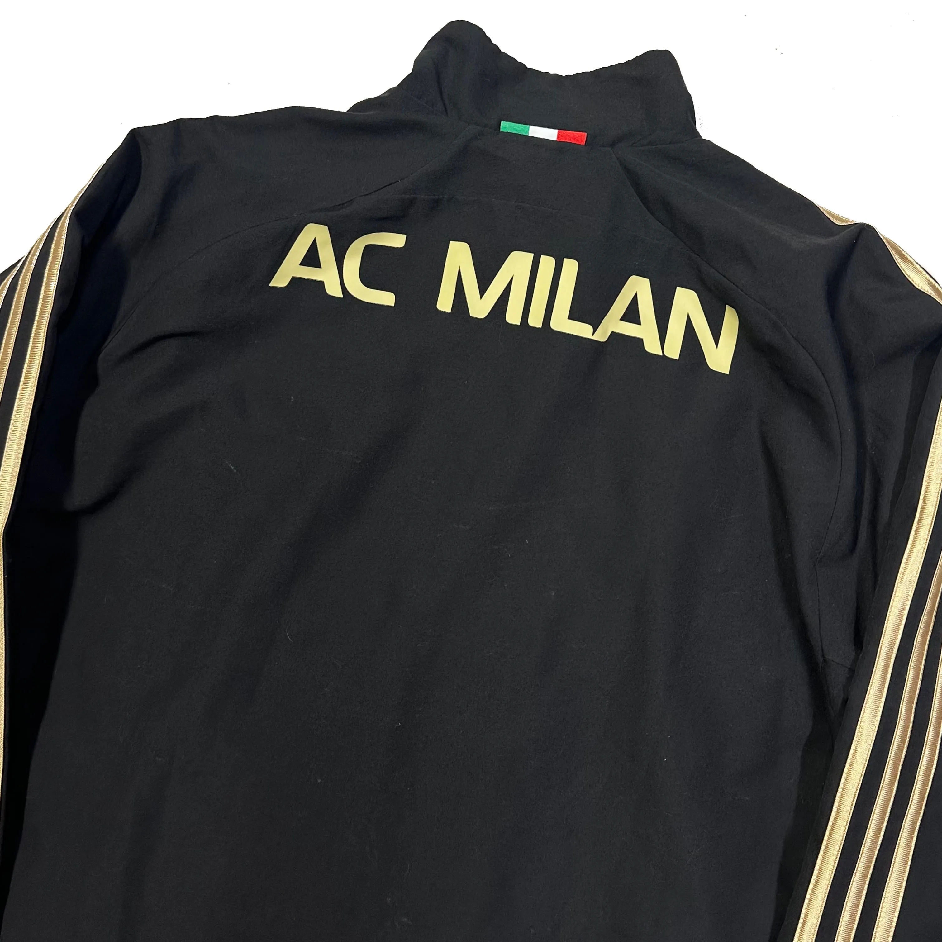 Adidas AC Milan 2010-2012 Tracksuit Top - Black, Gold, & Red, Size Medium