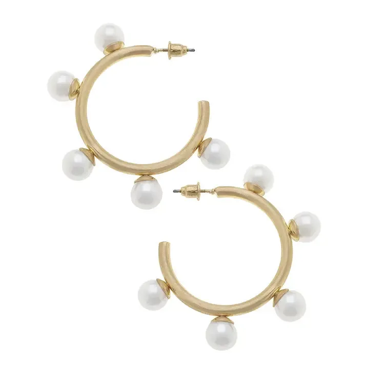 Allison Pearl Studded Hoop