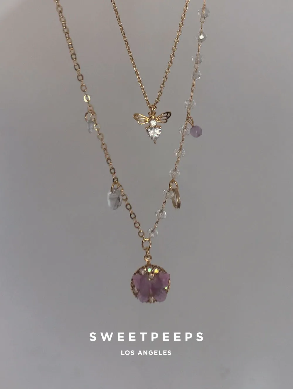 Angel Bee Heart Necklace