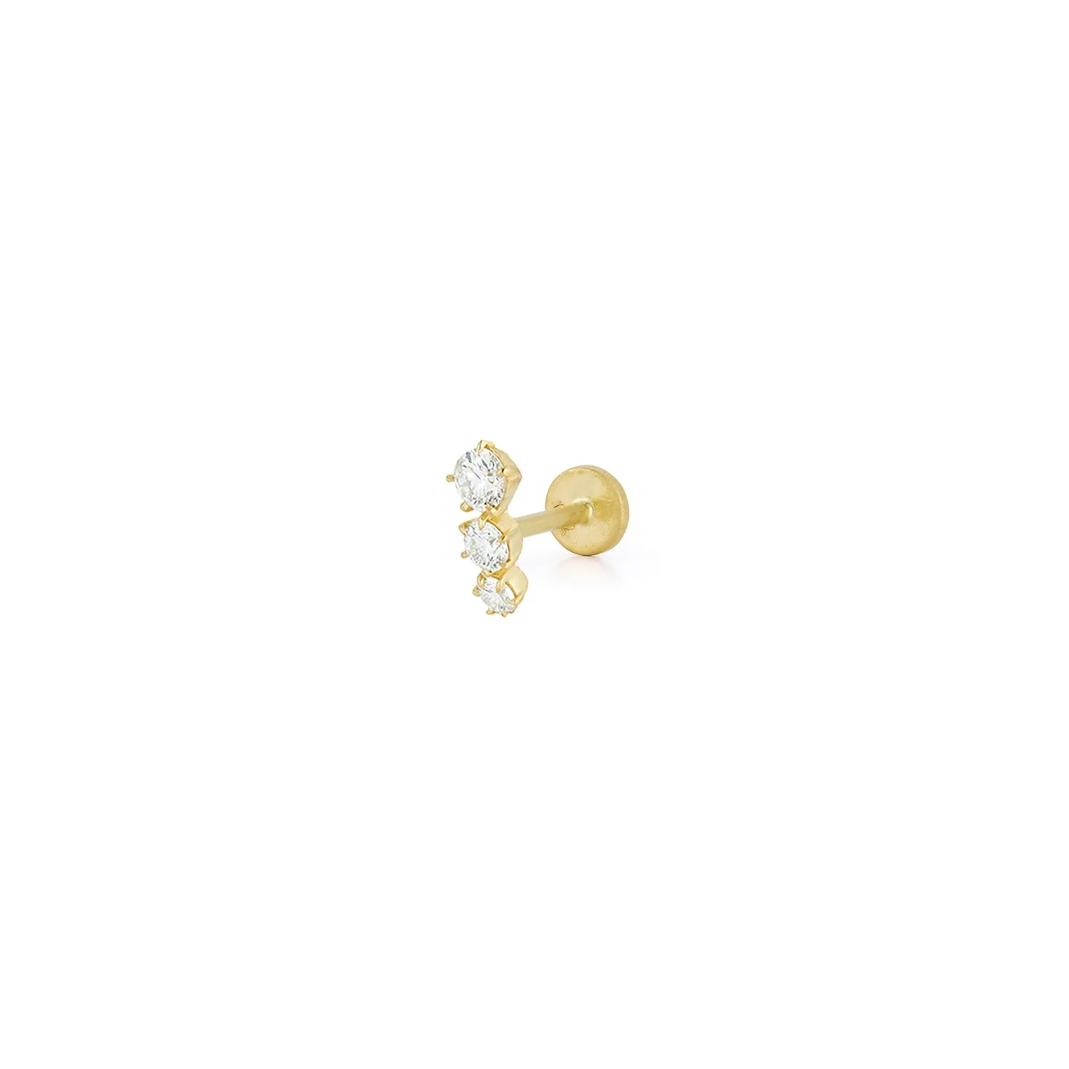 Ara Three Stone Piercing Stud