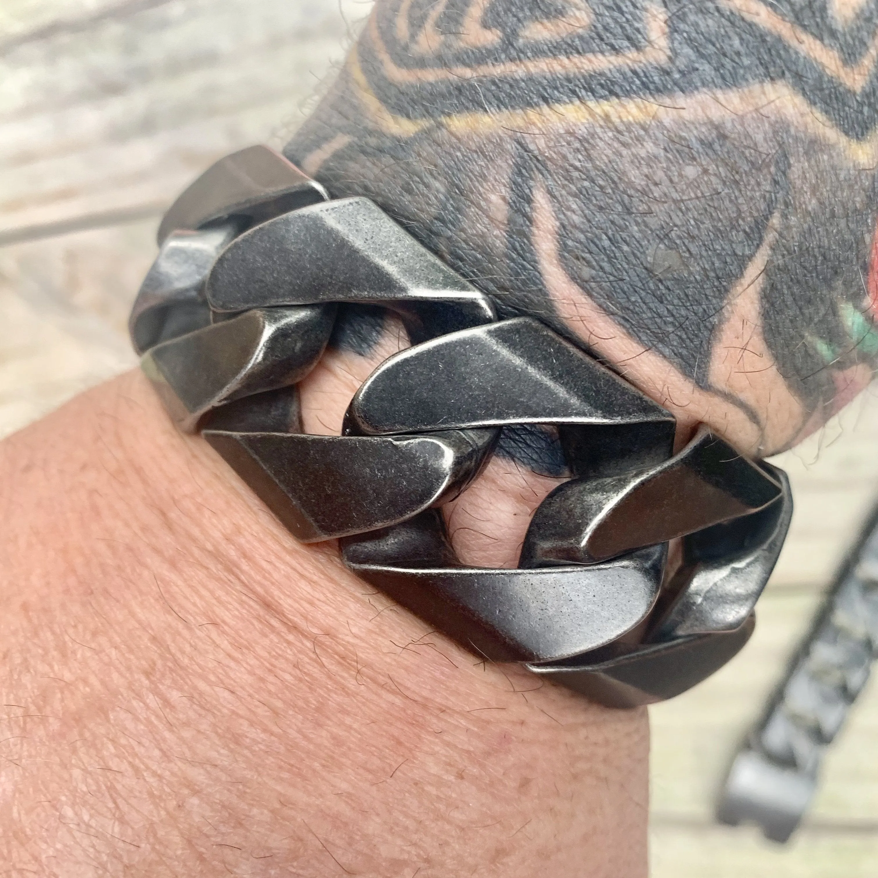 Bagger Bracelet - Galvanized - 1.25" Wide - The Classic - B27