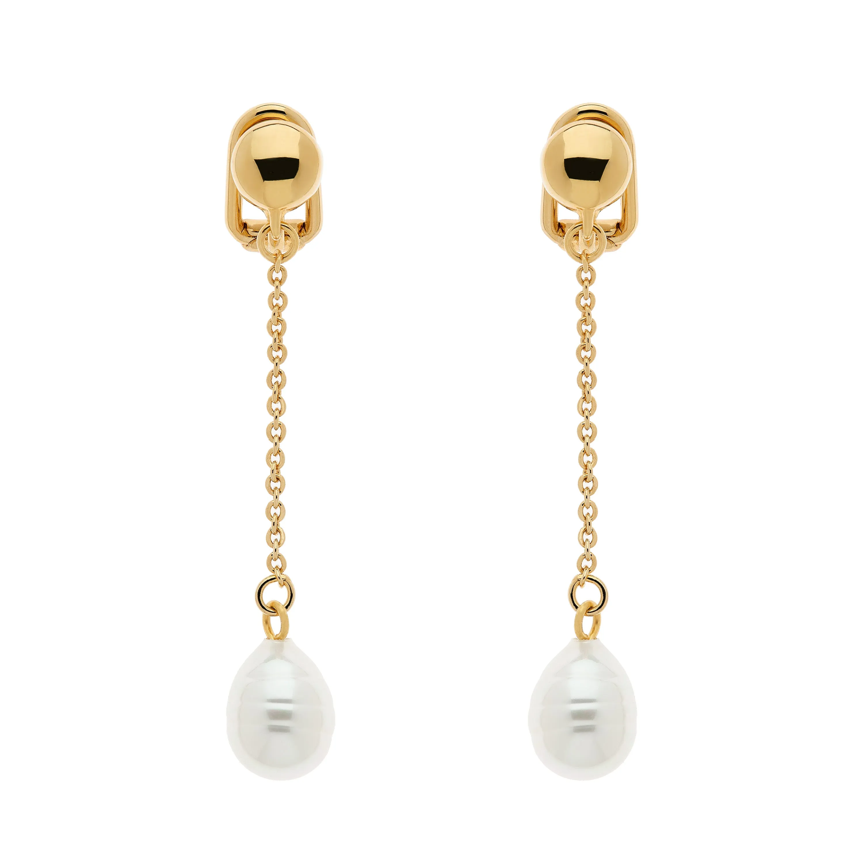 Baroque Pearl Drop Clip Earrings