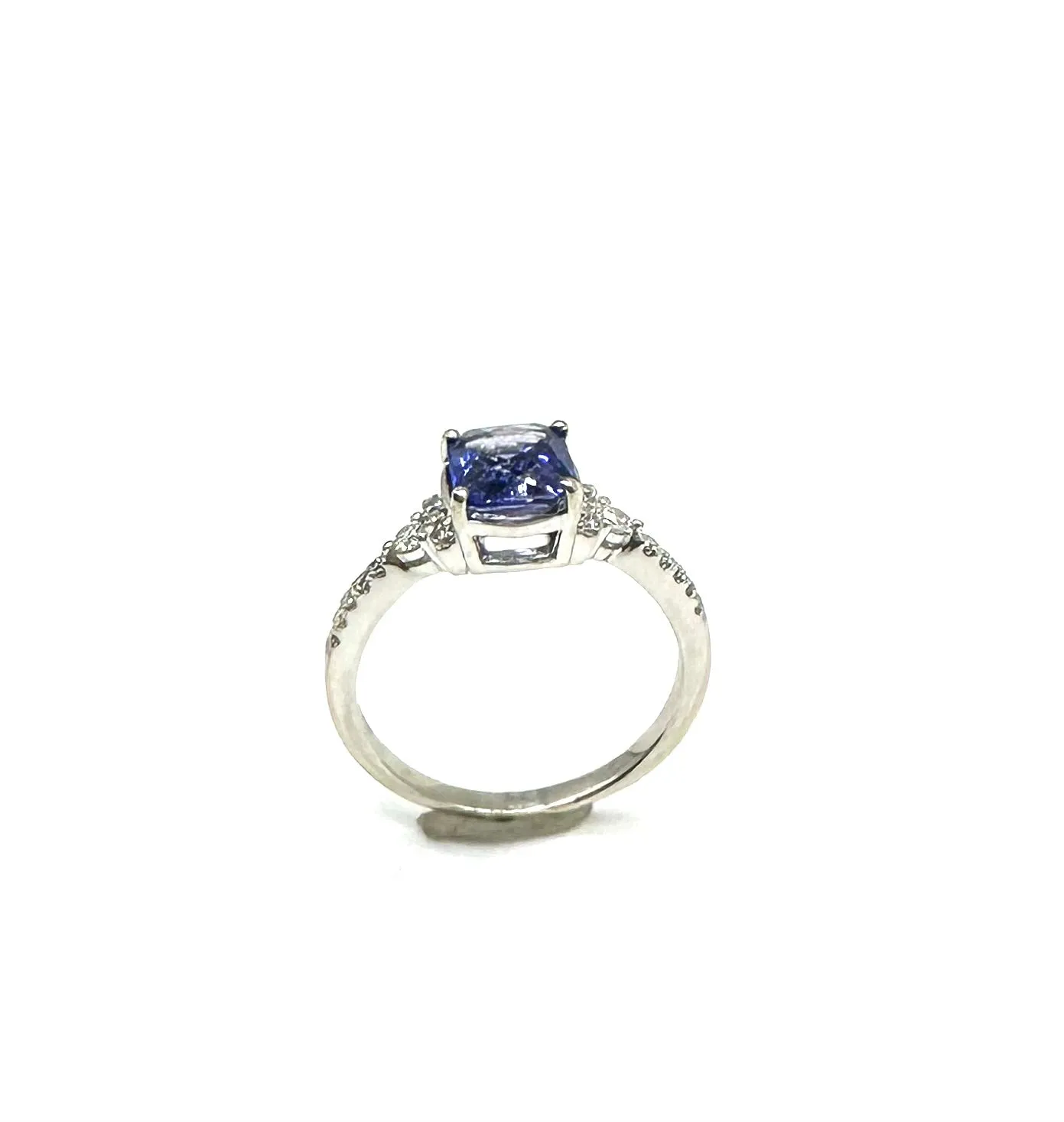 Basket Style Set 2 Ct. Tanzanite & Diamond Ring