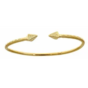 Better Jewelry 10K Yellow Gold West Indian BABY Bangle w. Pyramid Ends