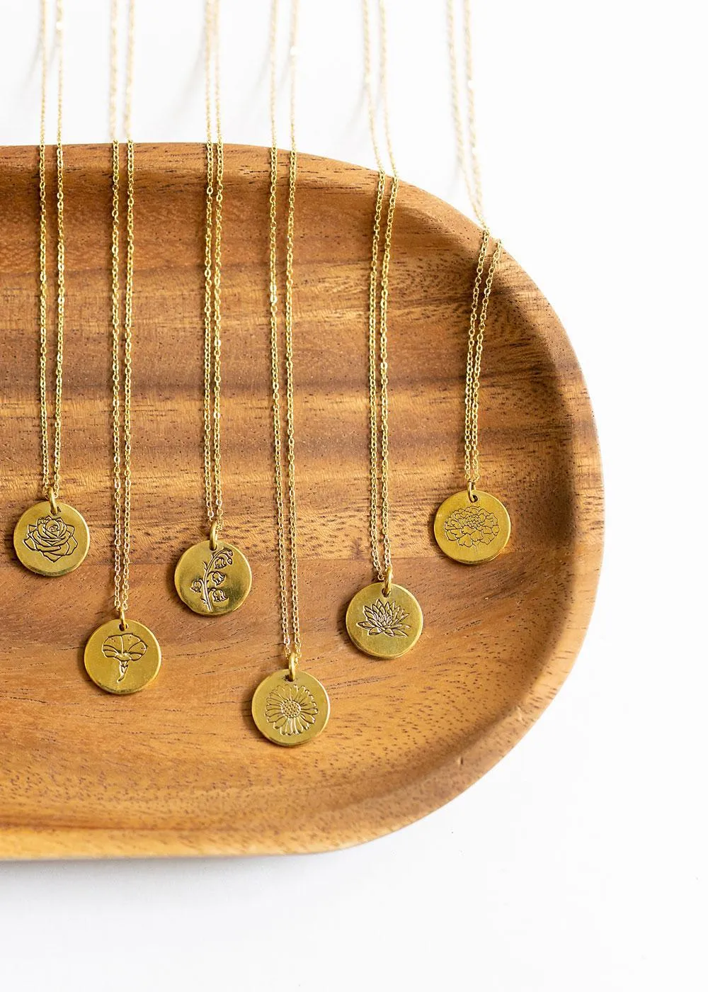 Birth Flower Necklace | Gold