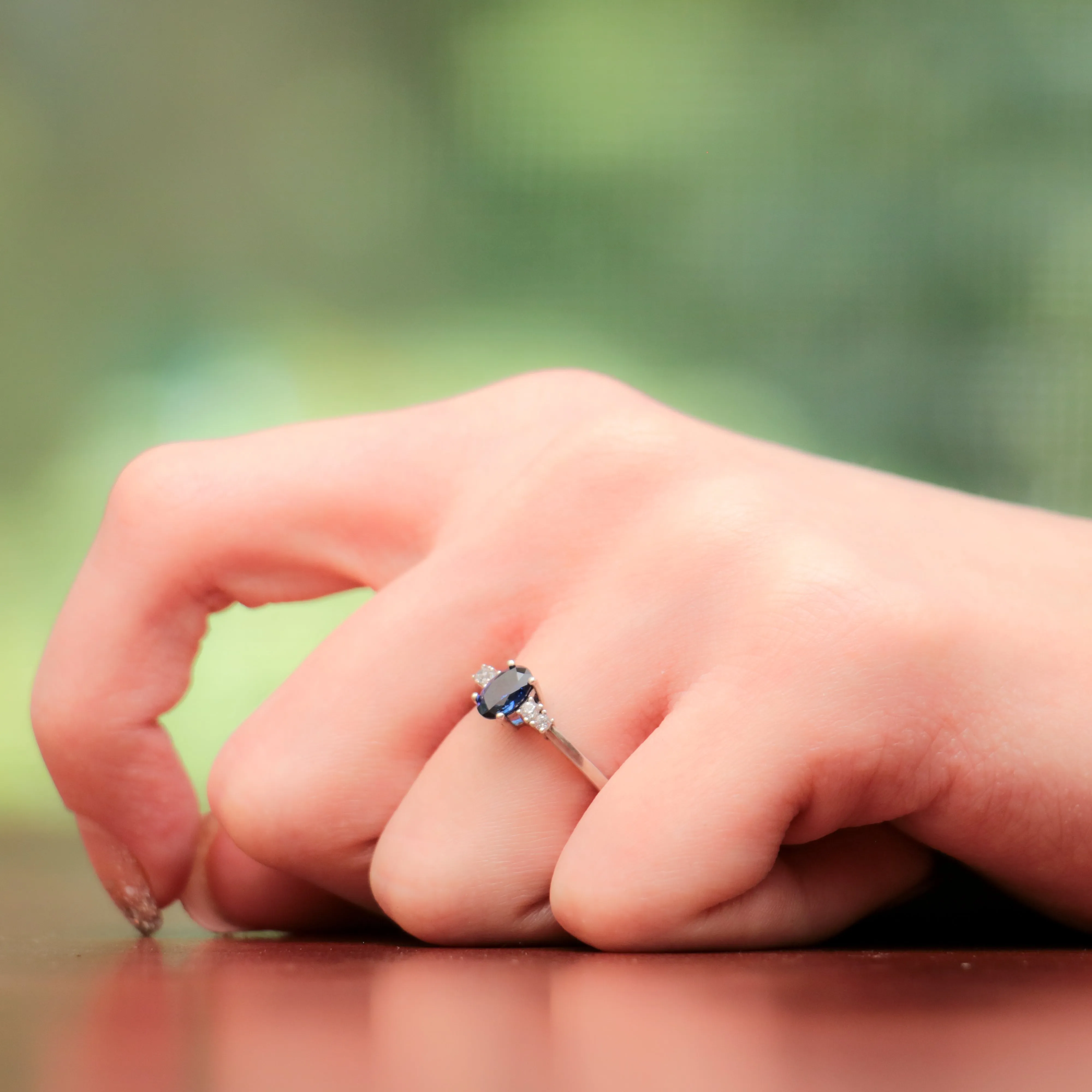 Blue Sapphire Five Stone Ring | Moonkist Designs