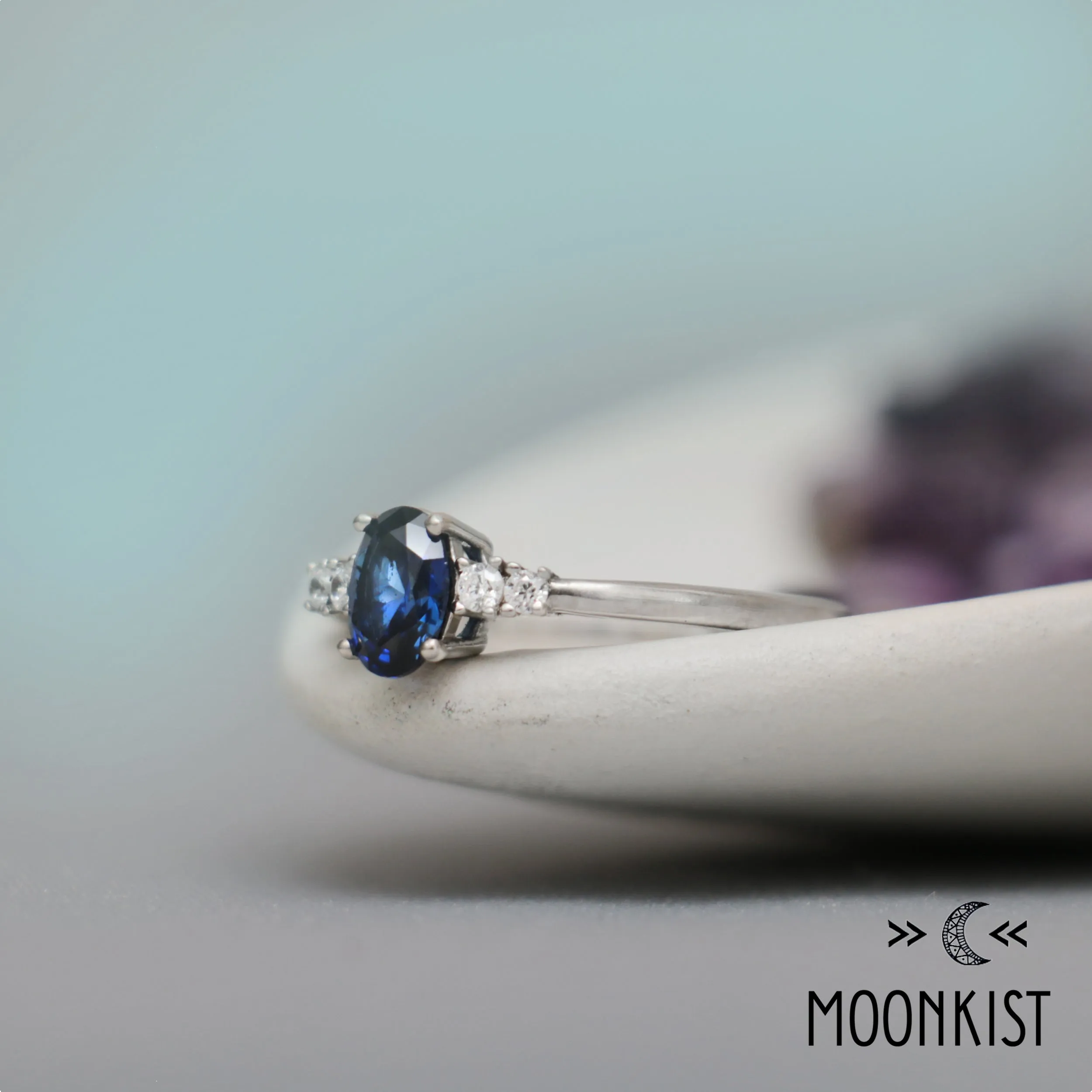 Blue Sapphire Five Stone Ring | Moonkist Designs