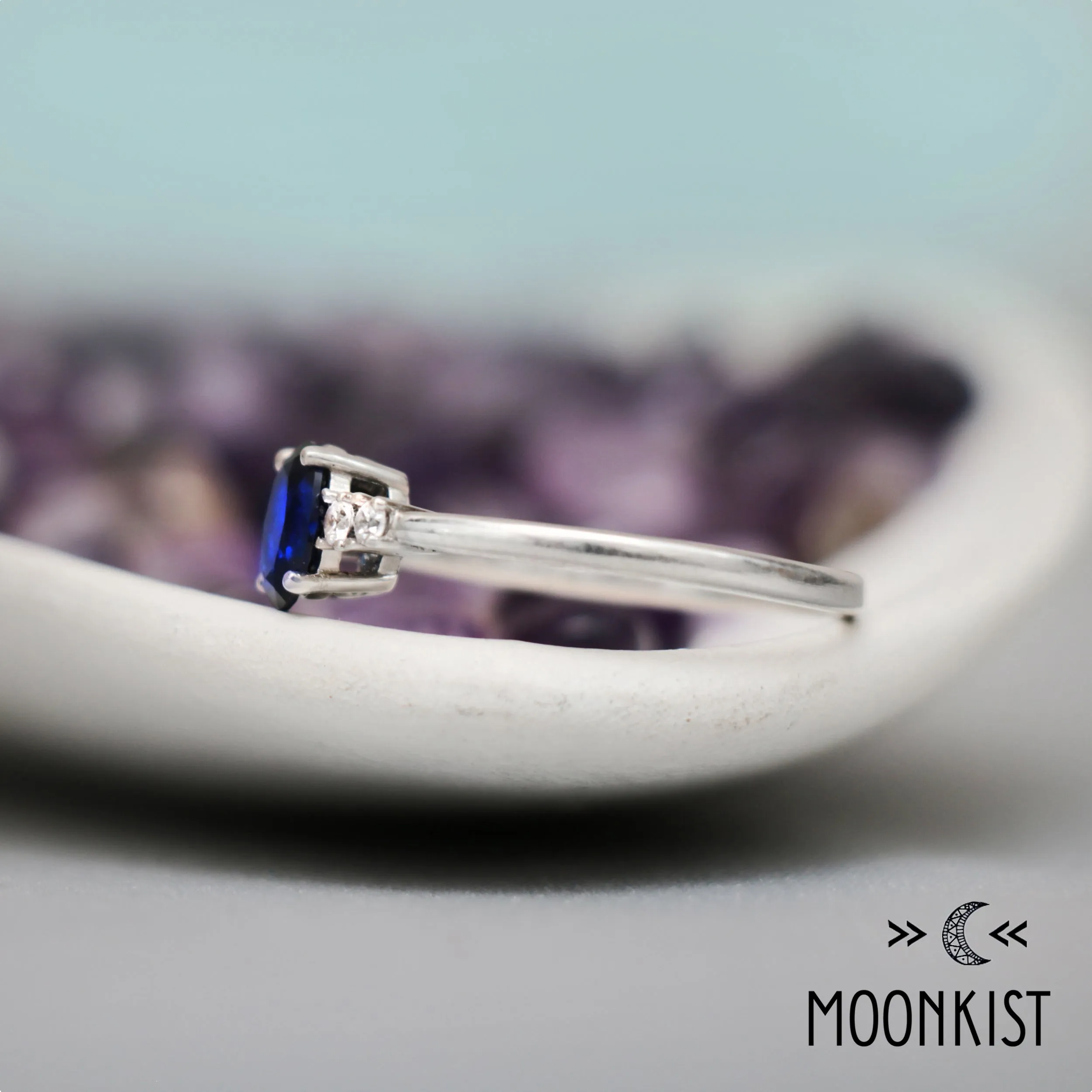 Blue Sapphire Five Stone Ring | Moonkist Designs