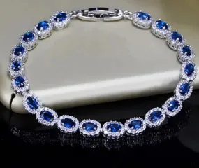 Blue Topaz Splendid Bracelet - 925 Sterling Silver