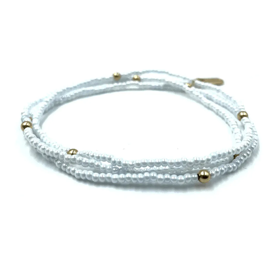 BOHO 3-stack - Pearl White & Gold