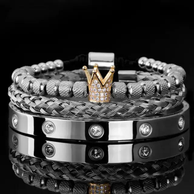 Bracelets Stainless Steel Roman Royal Charm Men Bracelets Stainless Steel