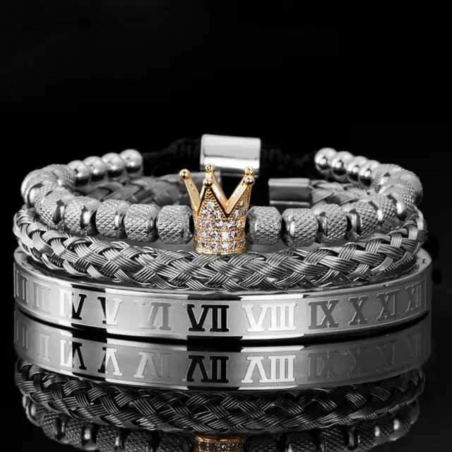 Bracelets Stainless Steel Roman Royal Charm Men Bracelets Stainless Steel