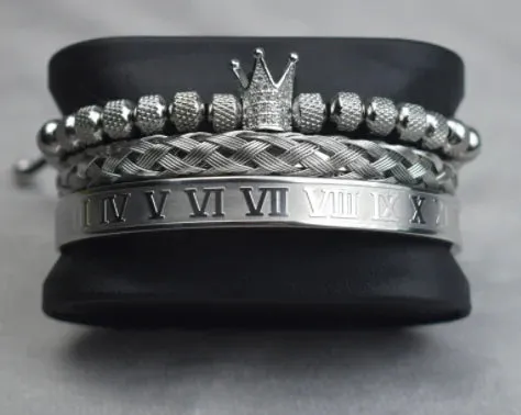 Bracelets Stainless Steel Roman Royal Charm Men Bracelets Stainless Steel