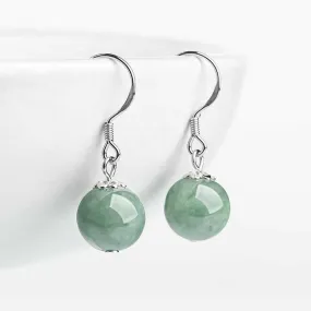 Certified Natural Jadeite Real Jade Earrings Jade teardrop earring S925 Silver Inlay, Hypoallergenic and Handcrafted Jewelry wit