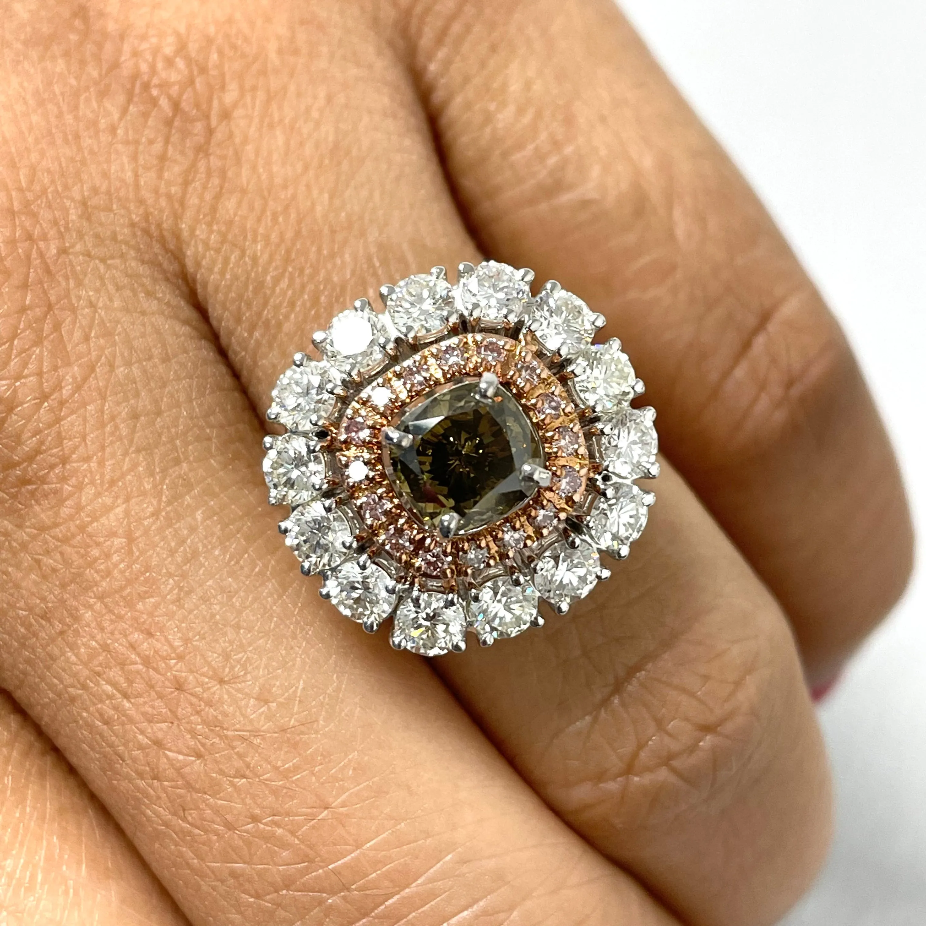 Chocolate Diamond Cocktail Ring (3.89 ct Diamonds) in Gold