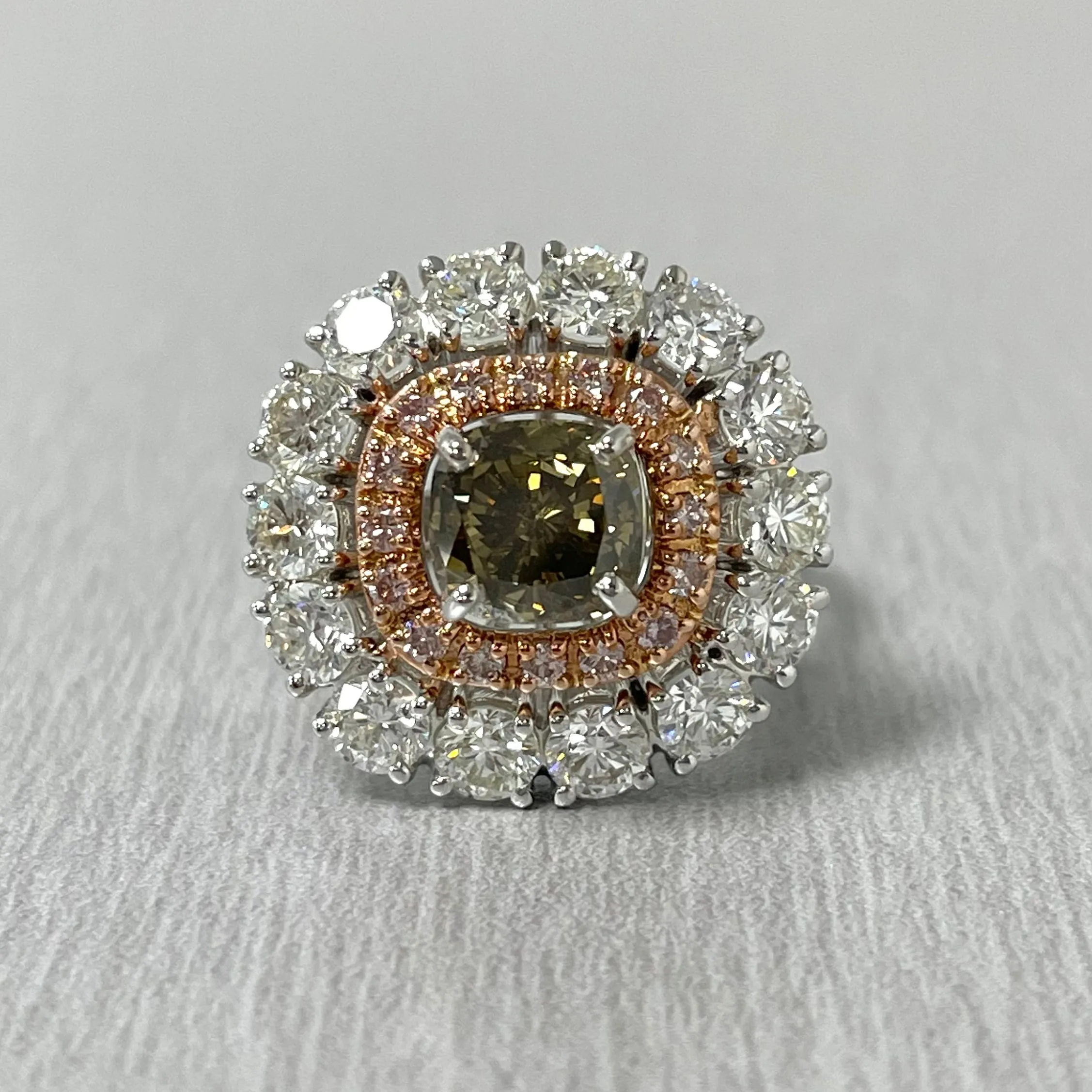 Chocolate Diamond Cocktail Ring (3.89 ct Diamonds) in Gold