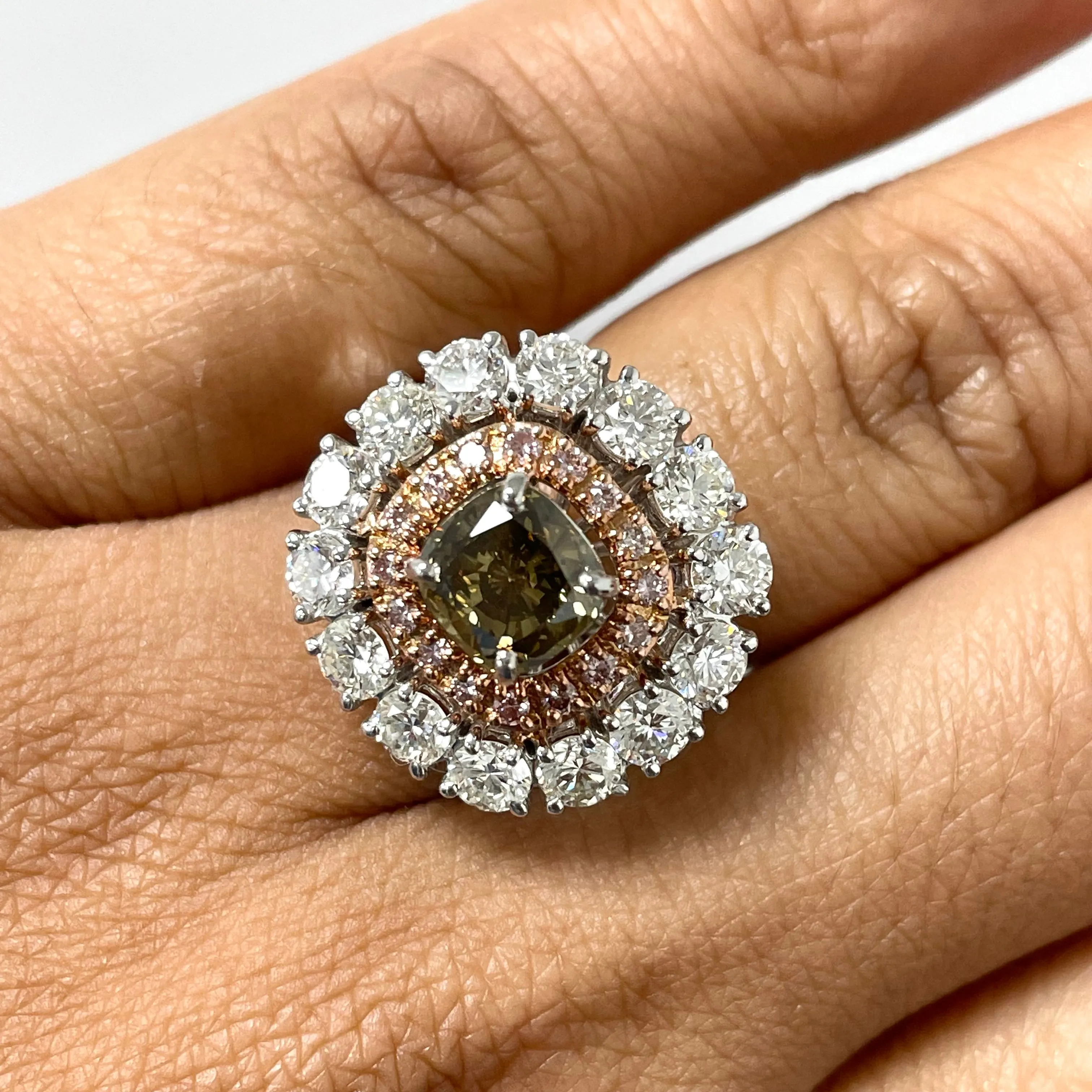 Chocolate Diamond Cocktail Ring (3.89 ct Diamonds) in Gold