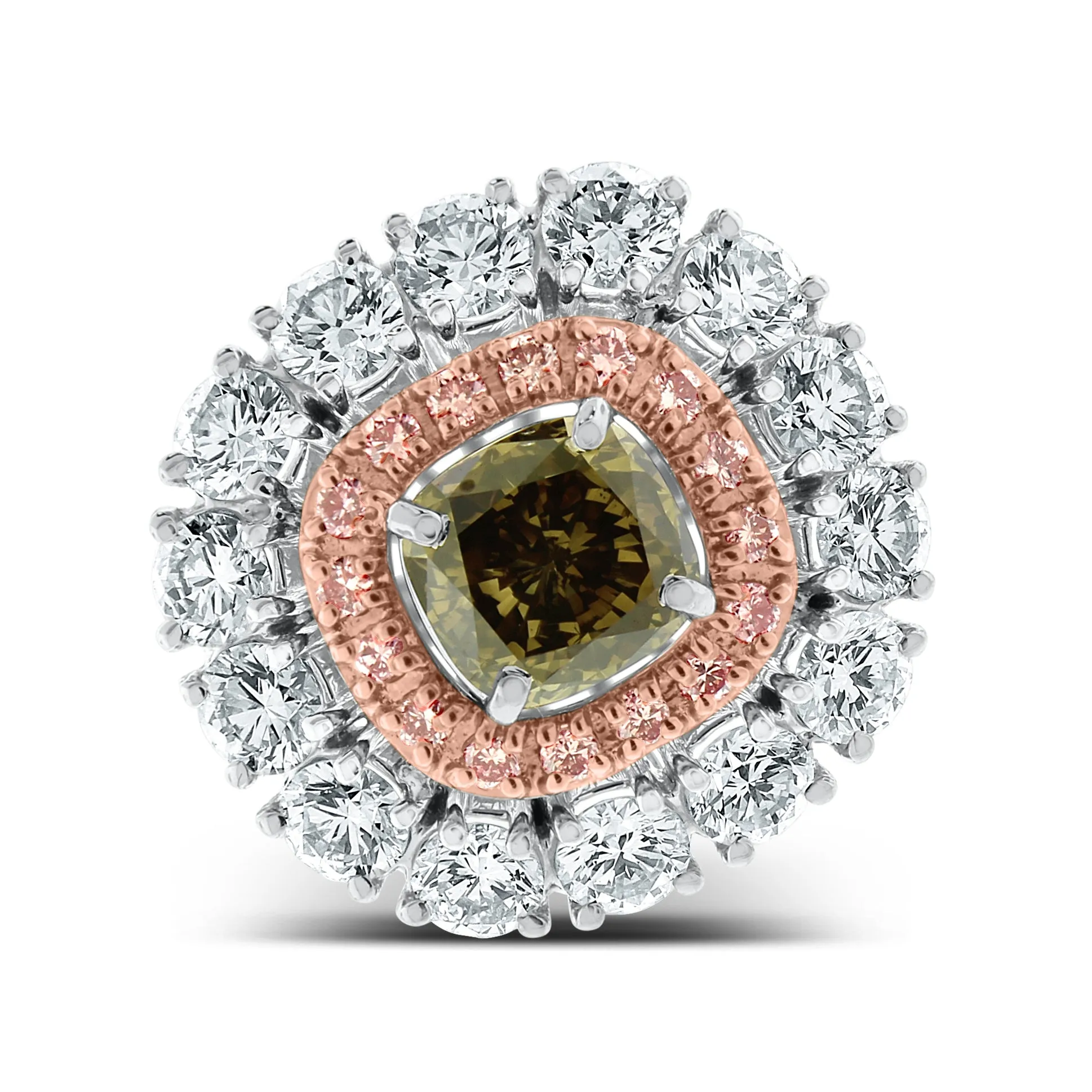 Chocolate Diamond Cocktail Ring (3.89 ct Diamonds) in Gold