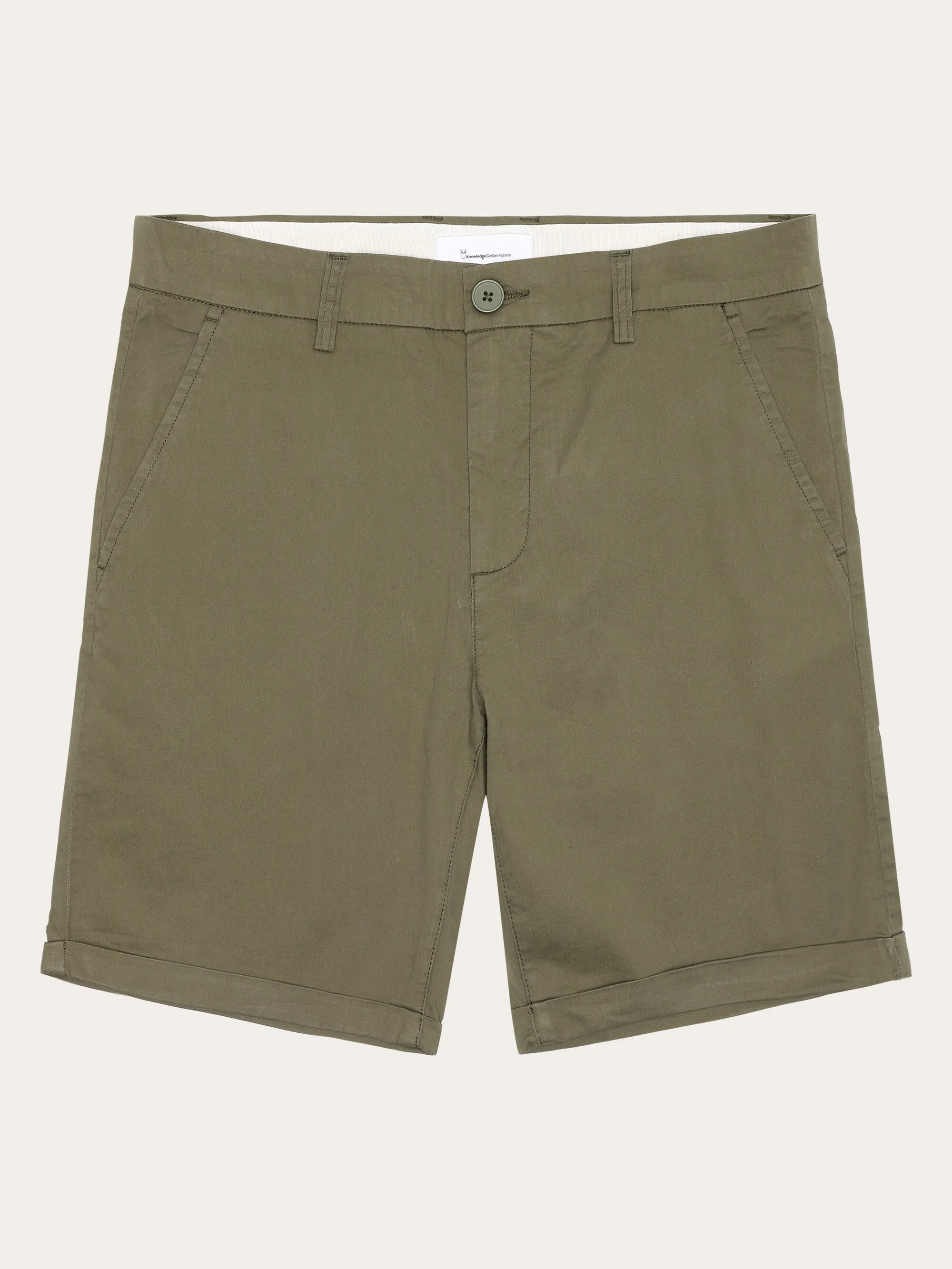 CHUCK regular chino poplin shorts - Burned Olive