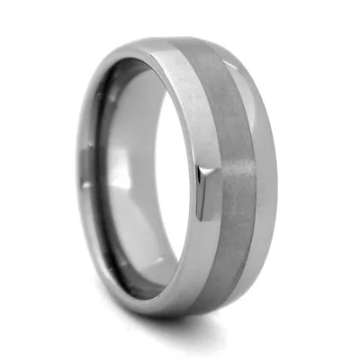 Comfort Fit Domed 8mm Tungsten Carbide Wedding Ring