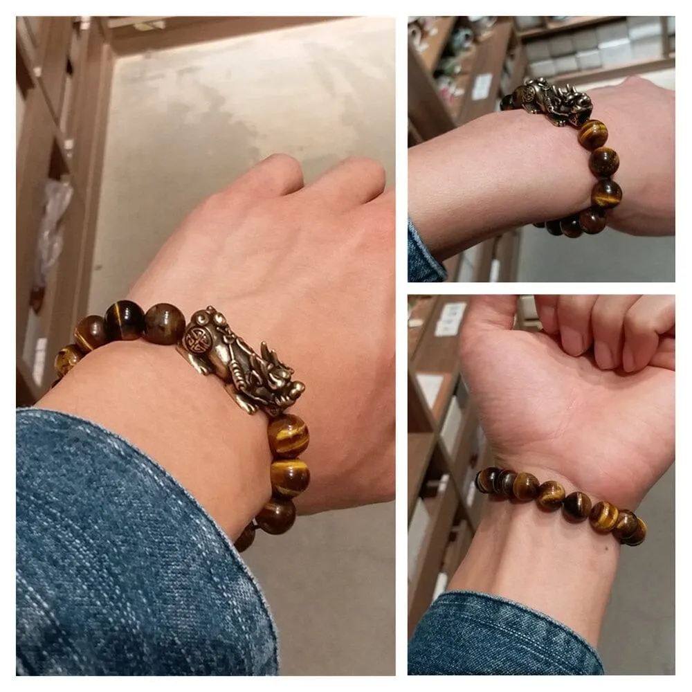 Copper Pixiu Feng Shui Tiger Eye Bracelet