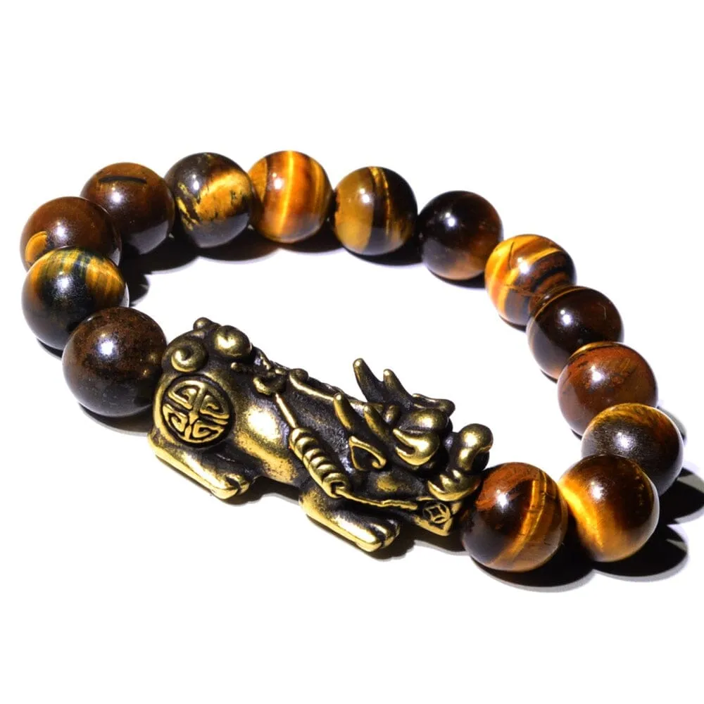 Copper Pixiu Feng Shui Tiger Eye Bracelet