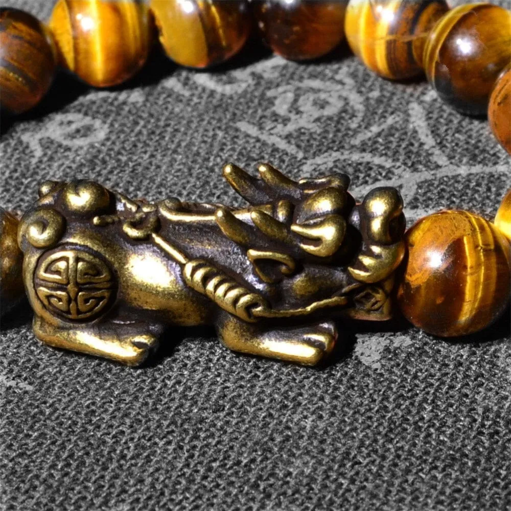 Copper Pixiu Feng Shui Tiger Eye Bracelet