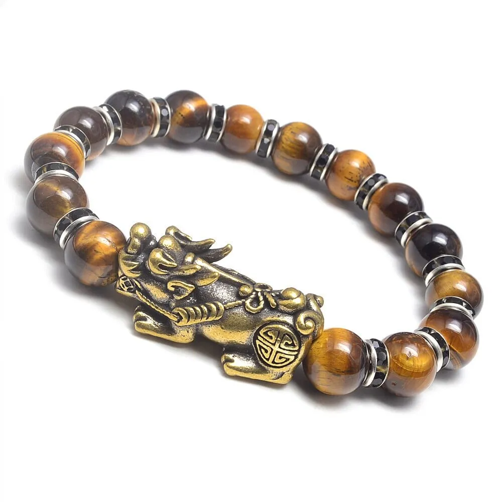 Copper Pixiu Feng Shui Tiger Eye Bracelet