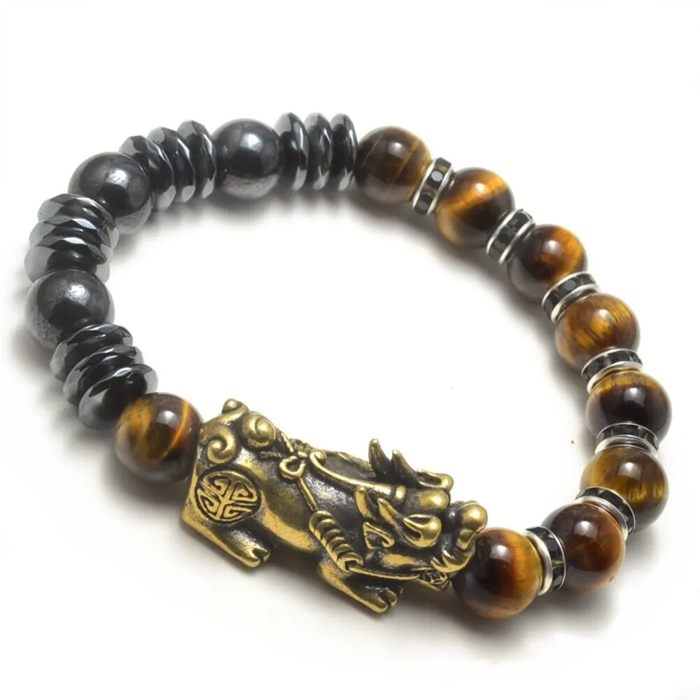 Copper Pixiu Feng Shui Tiger Eye Bracelet