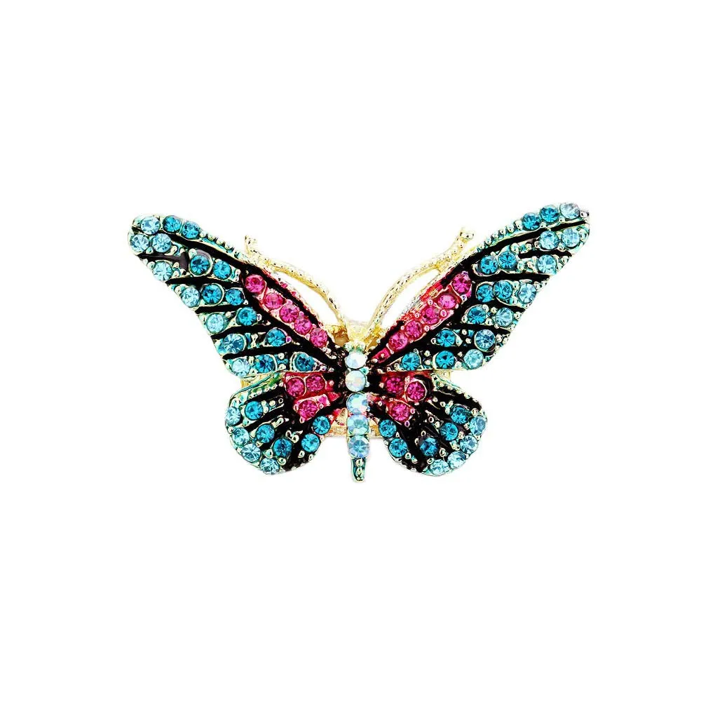 Crystal Pave Butterfly Stretch Ring