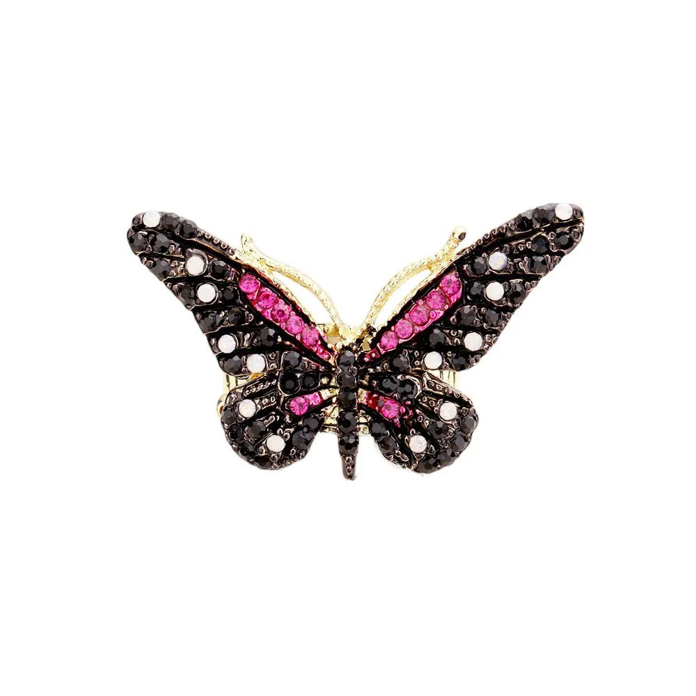 Crystal Pave Butterfly Stretch Ring