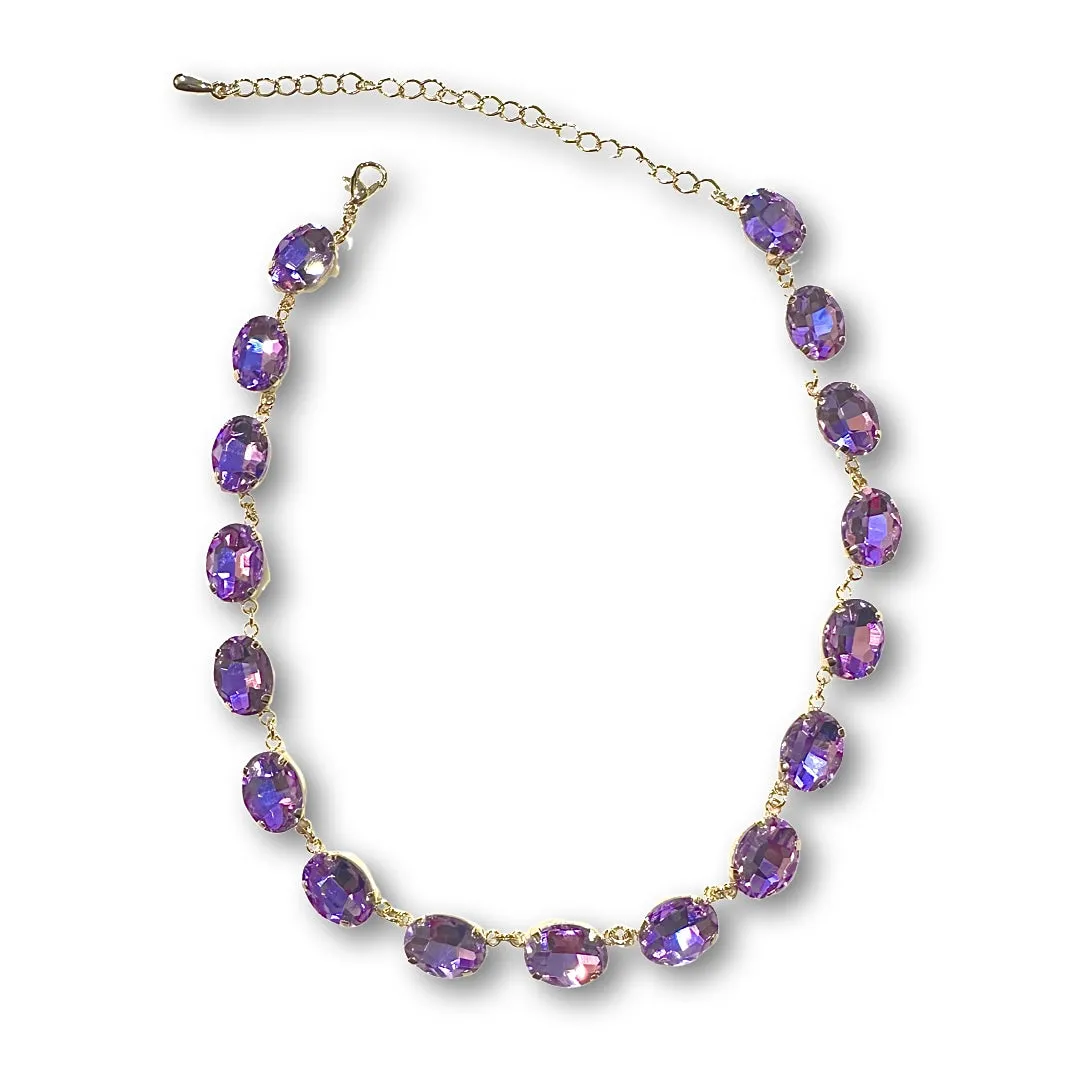 Crystie Color Oval Statement Necklace