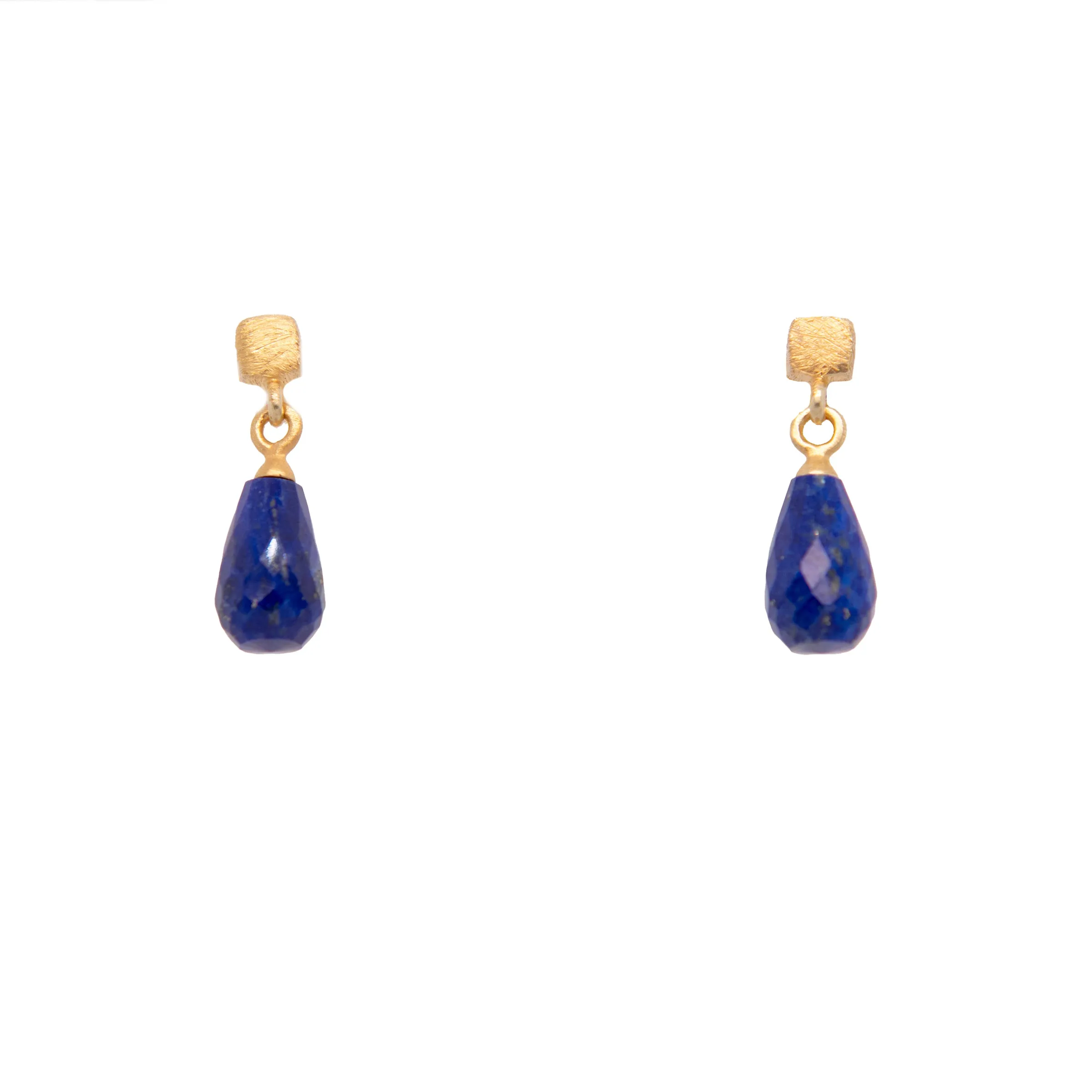 Cube Post Earrings Lapis 24K Fair Trade Gold Vermeil