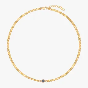 Curb Chain Black Bezel Choker