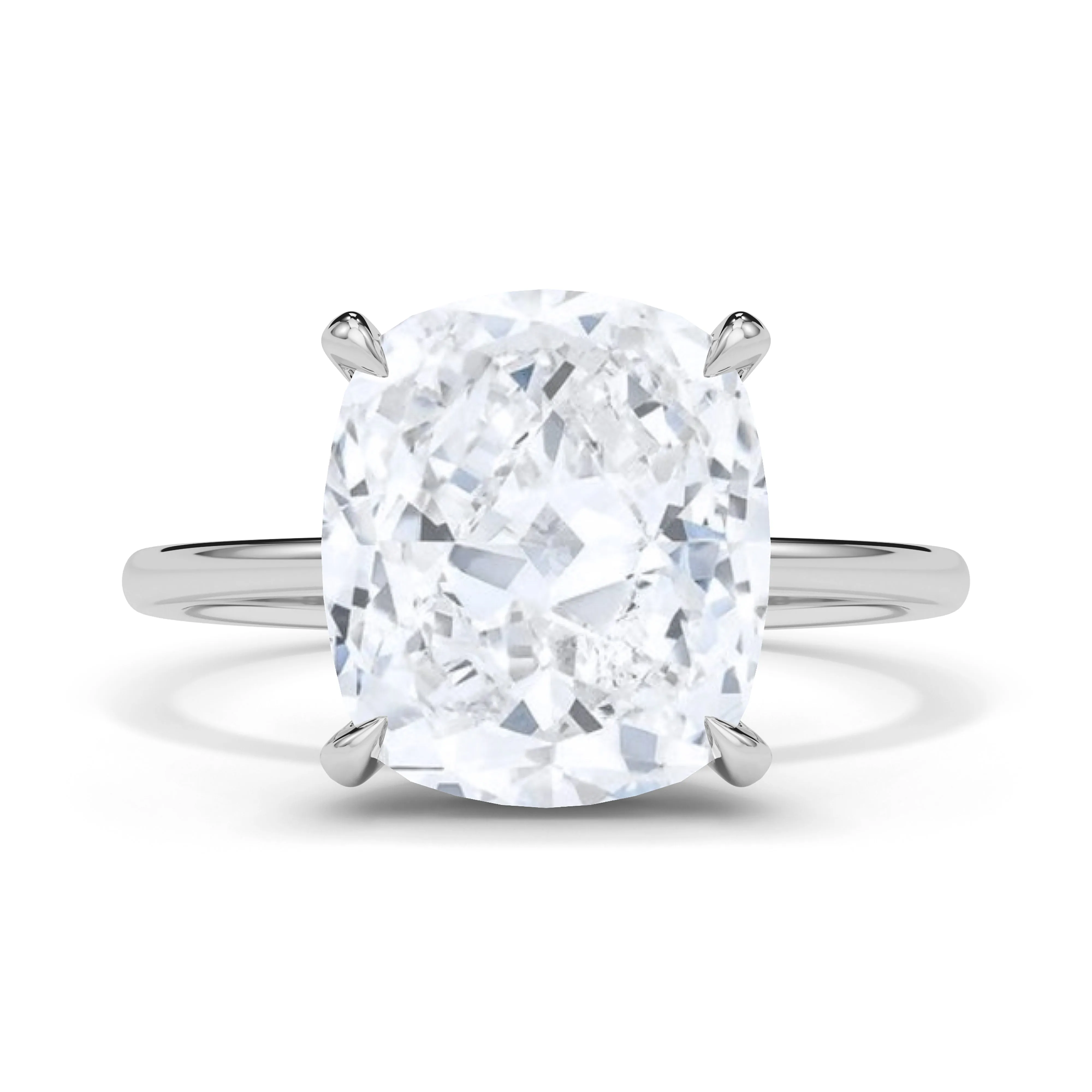 Cushion Cut Hidden Halo Diamond Ring