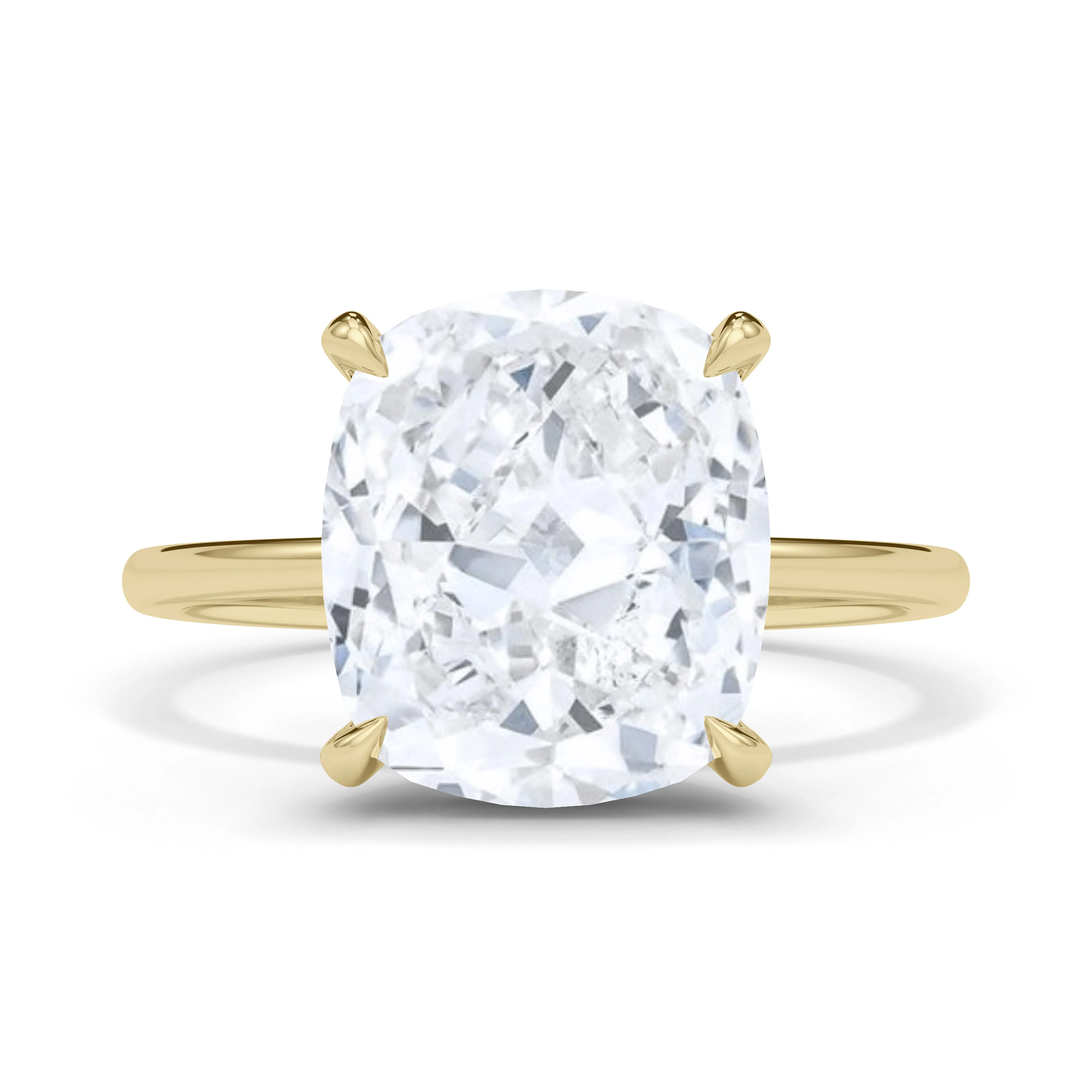 Cushion Cut Hidden Halo Diamond Ring