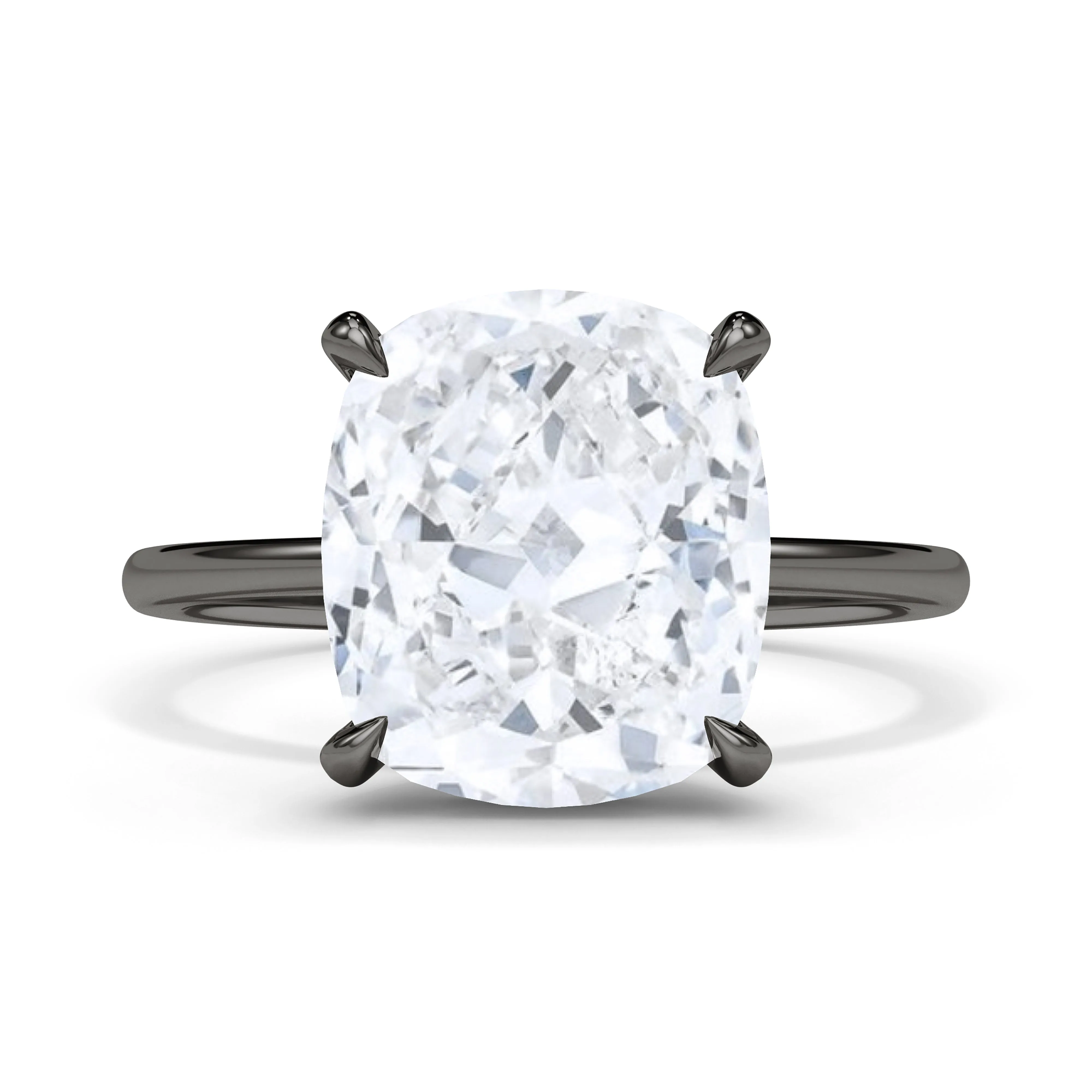 Cushion Cut Hidden Halo Diamond Ring