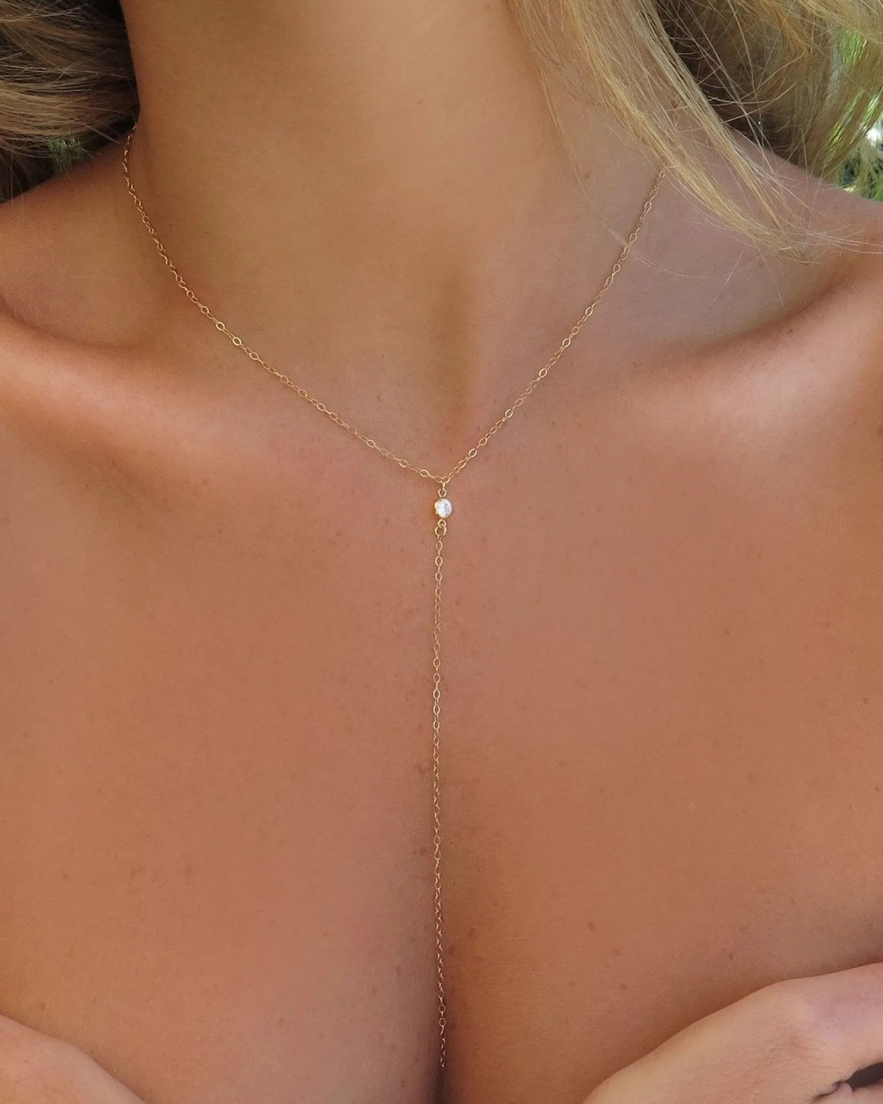 CZ Drop Necklace