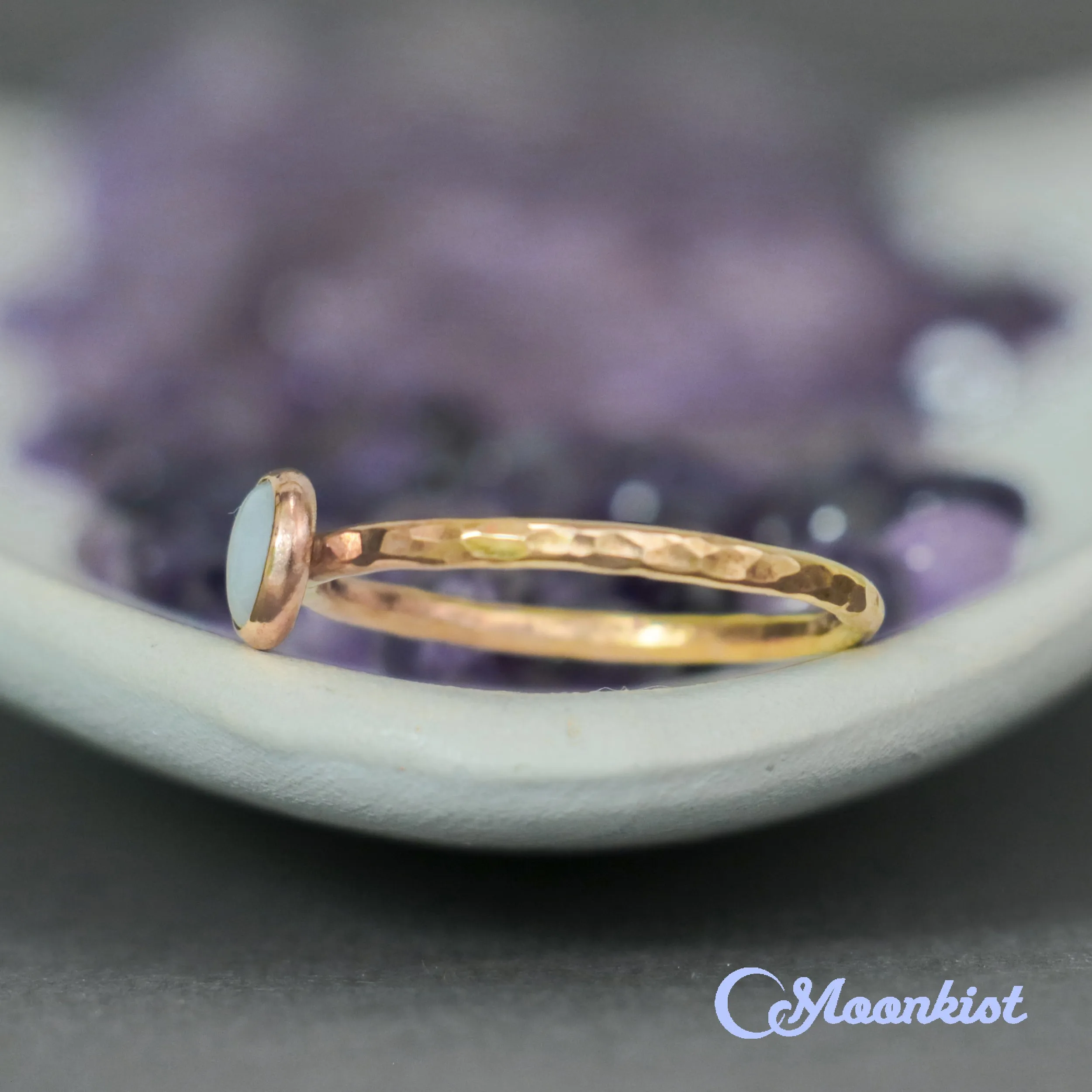 Delicate 14 K Gold Filled Pearl Stacking Promise Ring | Moonkist Designs