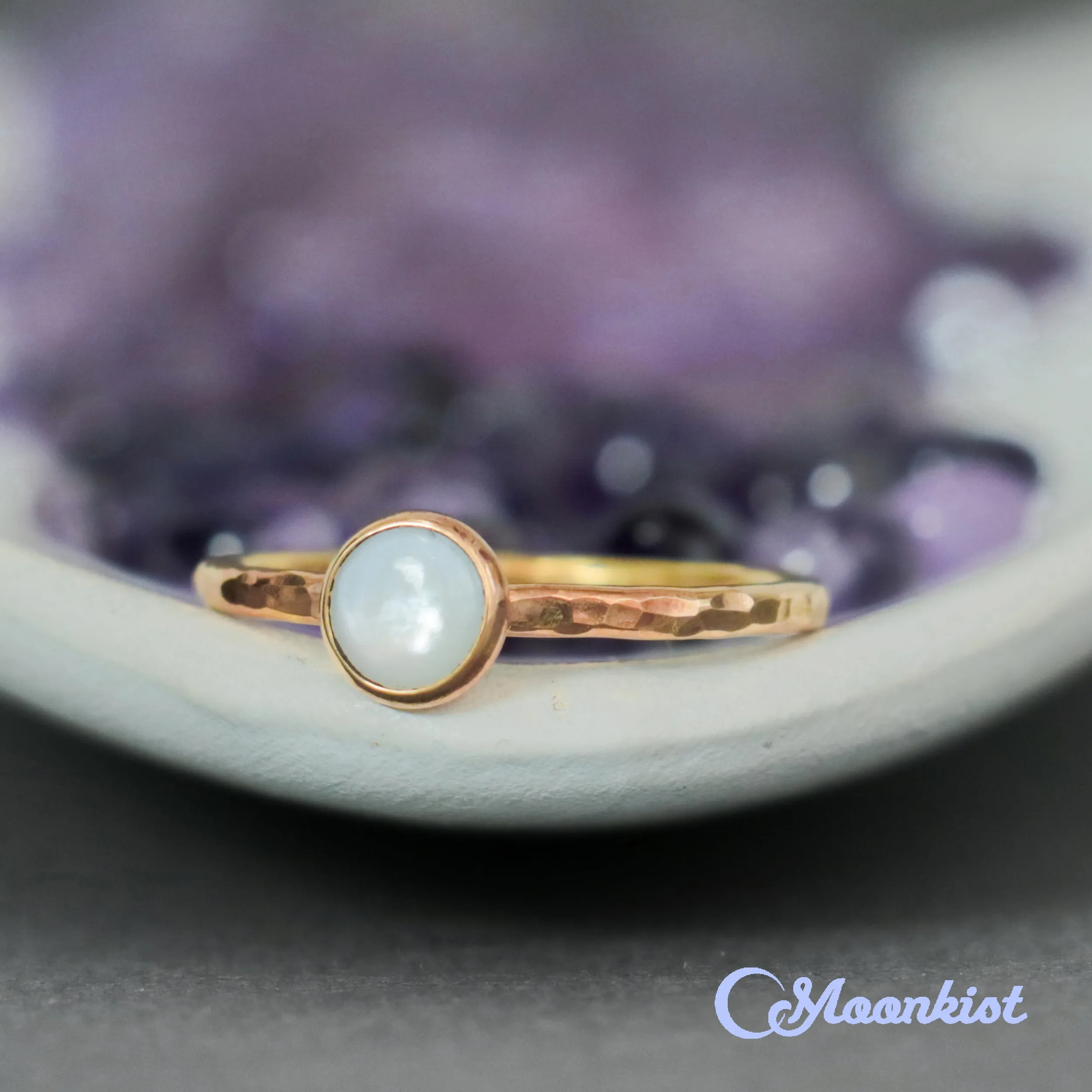 Delicate 14 K Gold Filled Pearl Stacking Promise Ring | Moonkist Designs