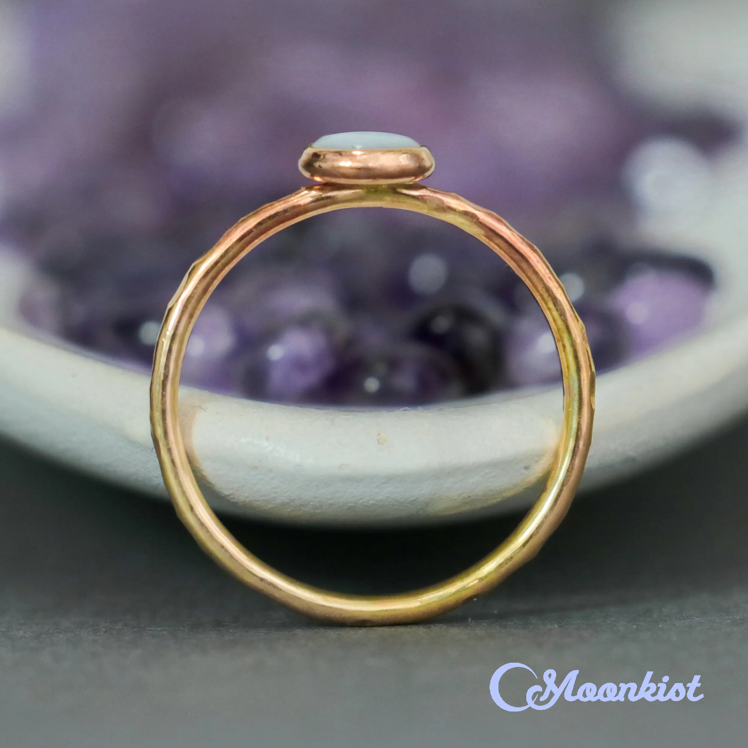 Delicate 14 K Gold Filled Pearl Stacking Promise Ring | Moonkist Designs