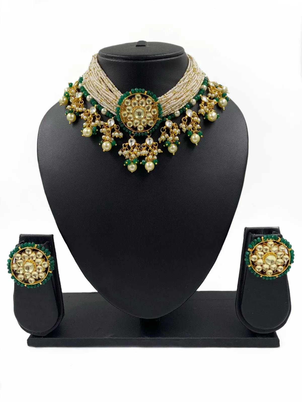 Designer Handcrafted Kundan Choker Necklace Set For Weddings By Gehna Shop