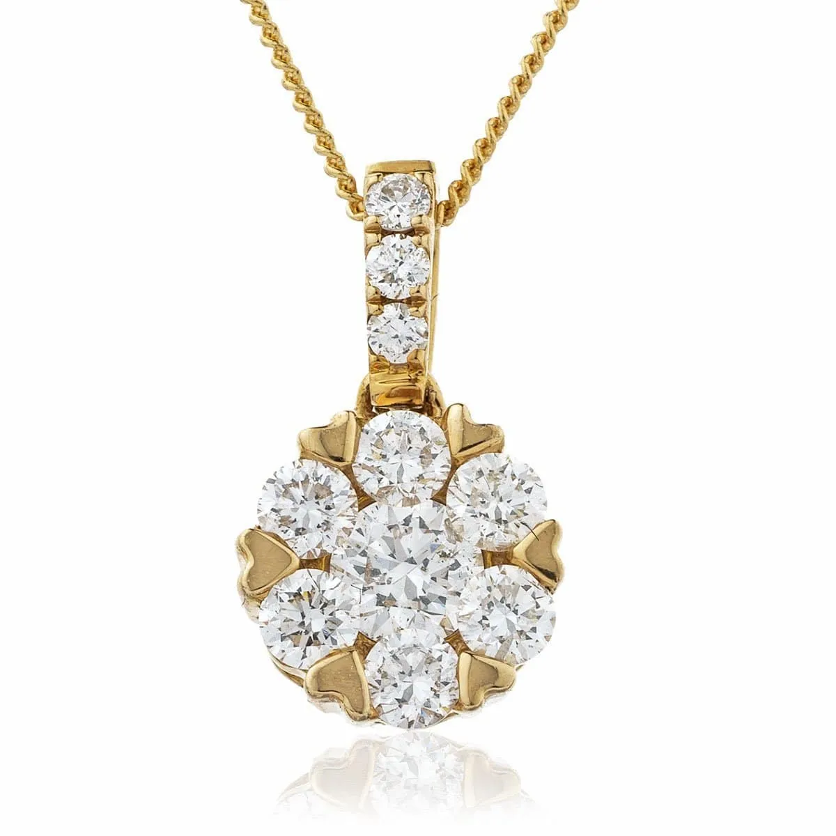 Diamond Flower Cluster Pendant