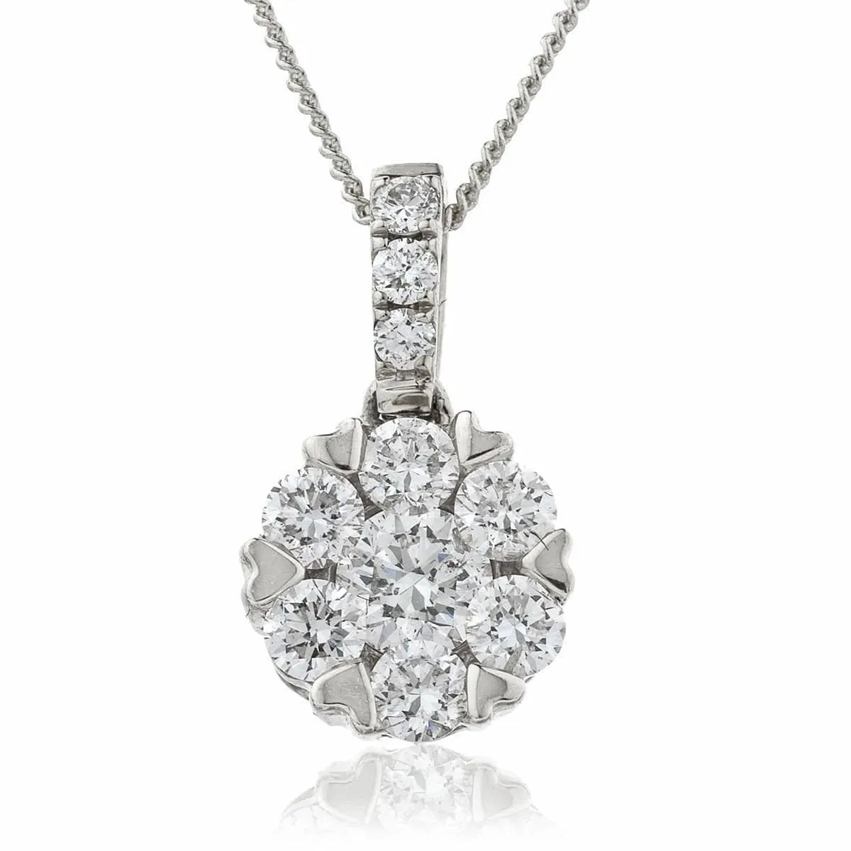 Diamond Flower Cluster Pendant