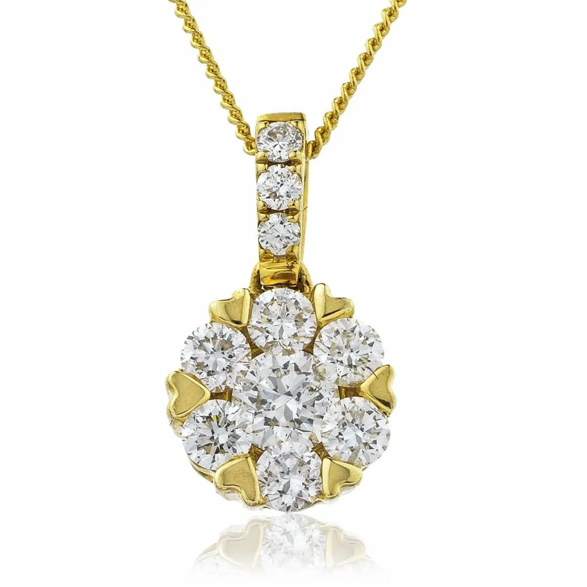 Diamond Flower Cluster Pendant