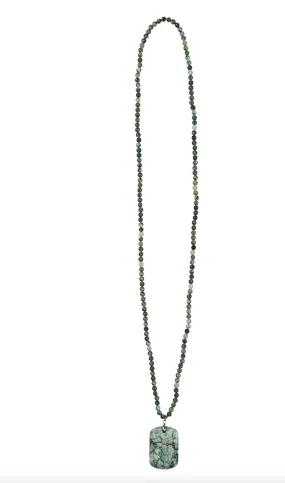 Eb & Ive Mwana Stone Necklace Teal